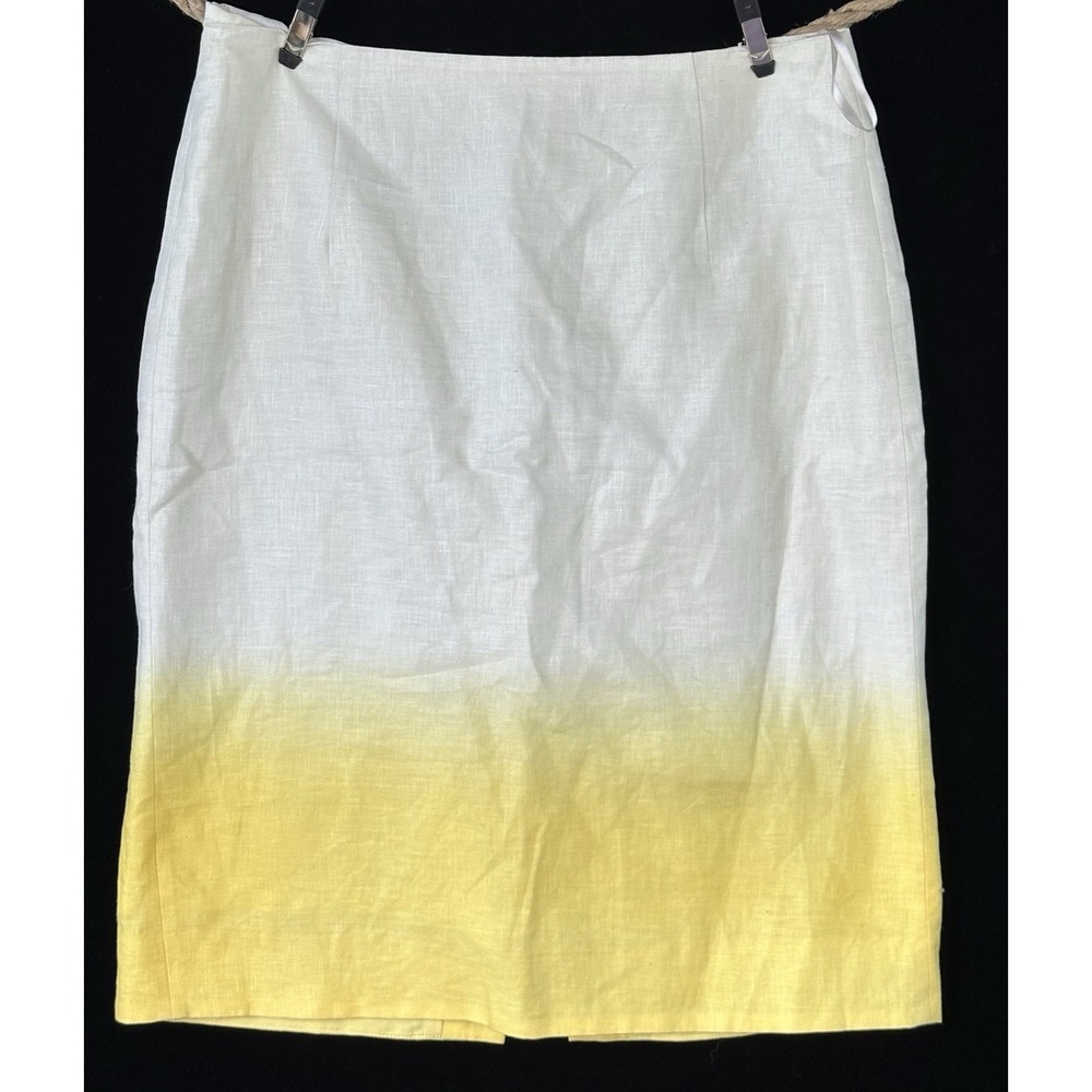 J Crew Ombre Linen Pencil Skirt Sz 2 Lined Office Career Professional Wedding
